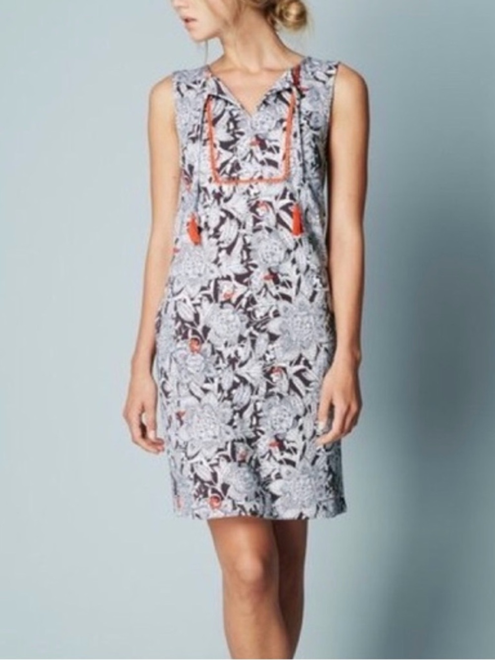Boden Lana Paisley Tassel Sleeveless Dress